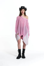 Load image into Gallery viewer, Pink Asymmetric Panel Knit Sweater
