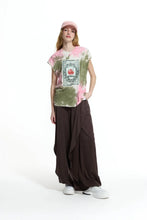Load image into Gallery viewer, Pink Khaki Tie-dye Printed T-shirt
