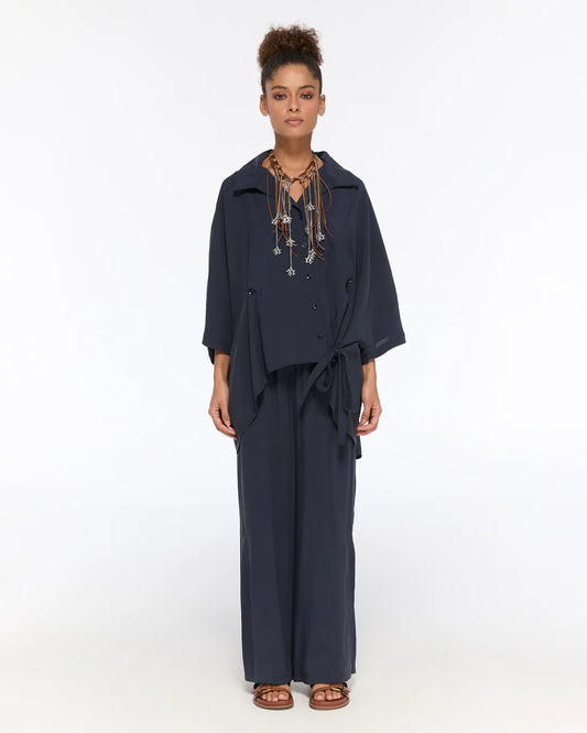 Indigo Shirt with Indigo Trousers