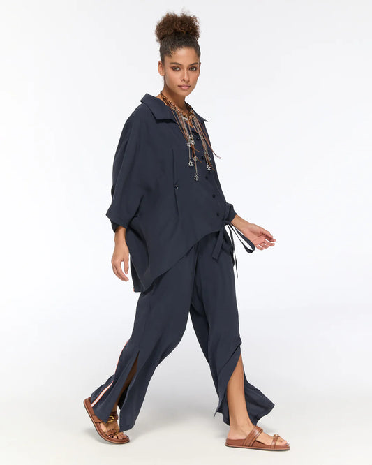 Indigo Shirt with Indigo Trousers