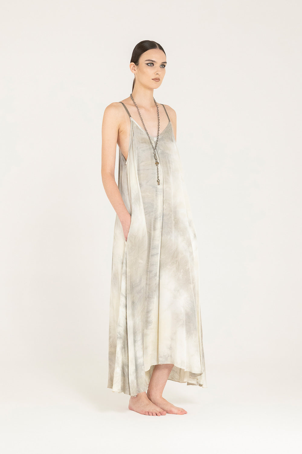 Sand Shell Print Petticoat Dress