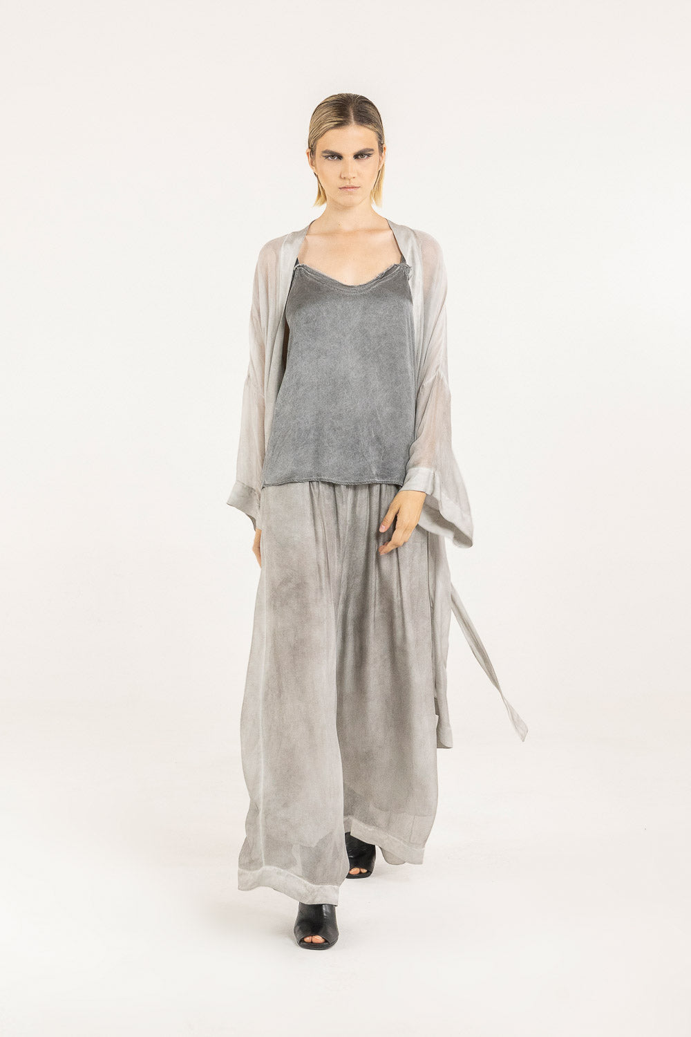 Silver Pearl Kimono Duster