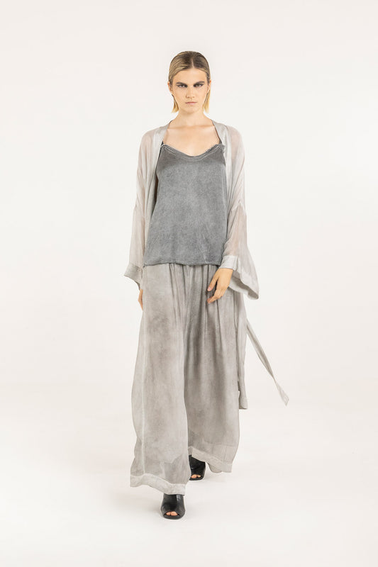 Silver Pearl Kimono Duster