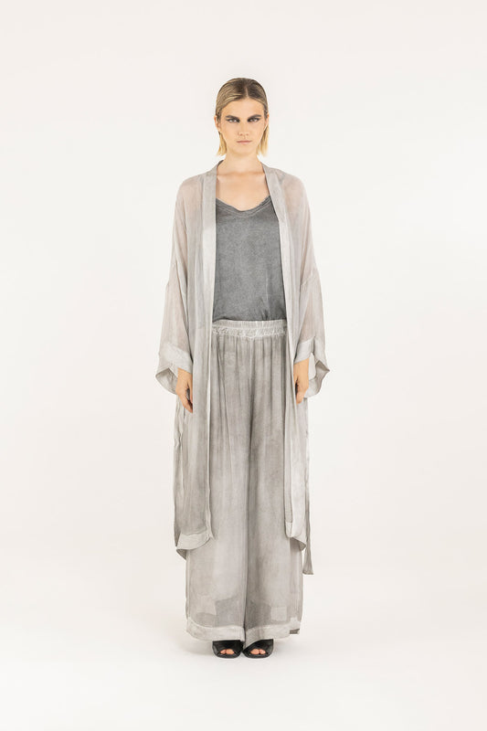 Silver Pearl Kimono Duster