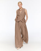 Load image into Gallery viewer, Mocha wrap vest and voluminous trousers set
