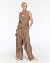 Load image into Gallery viewer, Mocha wrap vest and voluminous trousers set
