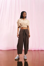 Load image into Gallery viewer, Light Brown Hooded Crop Vest
