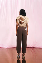Load image into Gallery viewer, Light Brown Hooded Crop Vest
