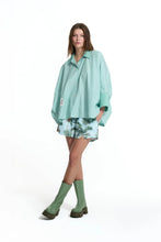 Load image into Gallery viewer, Green Back Print Relaxed Fit Tunic Shirt
