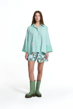 Load image into Gallery viewer, Green Back Print Relaxed Fit Tunic Shirt
