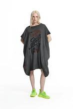 Load image into Gallery viewer, Black Washed Graphic Expression Oversized T-shirt Dress
