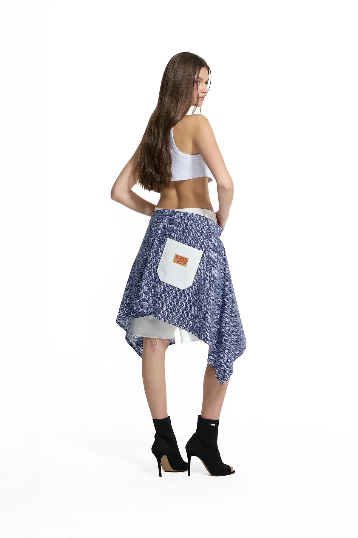 White Layered Pareo Shorts