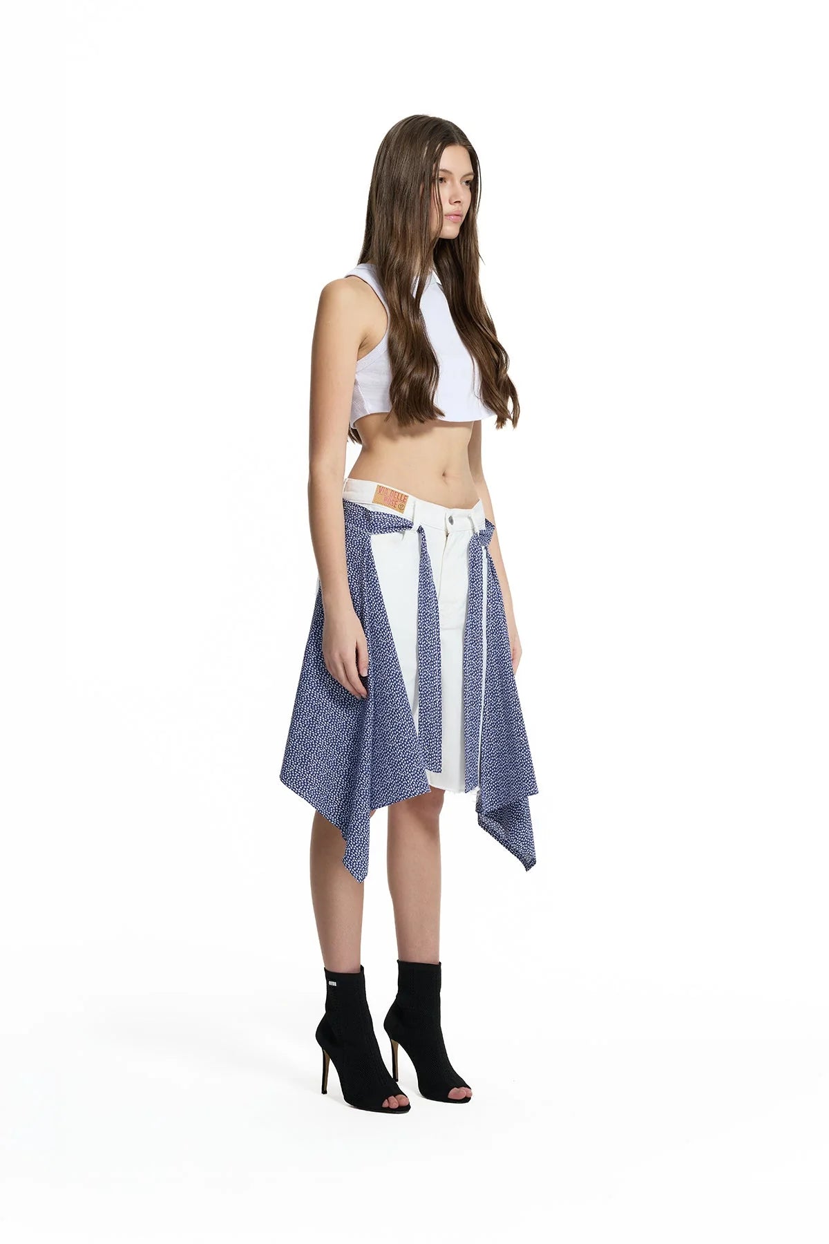 White Layered Pareo Shorts