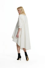 Load image into Gallery viewer, Cream Striped Asymmetric Midi Dress
