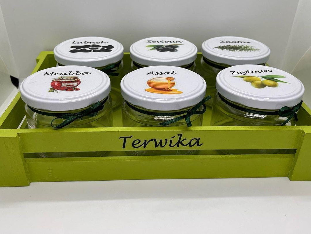 Terwika set of 6 jars & tray