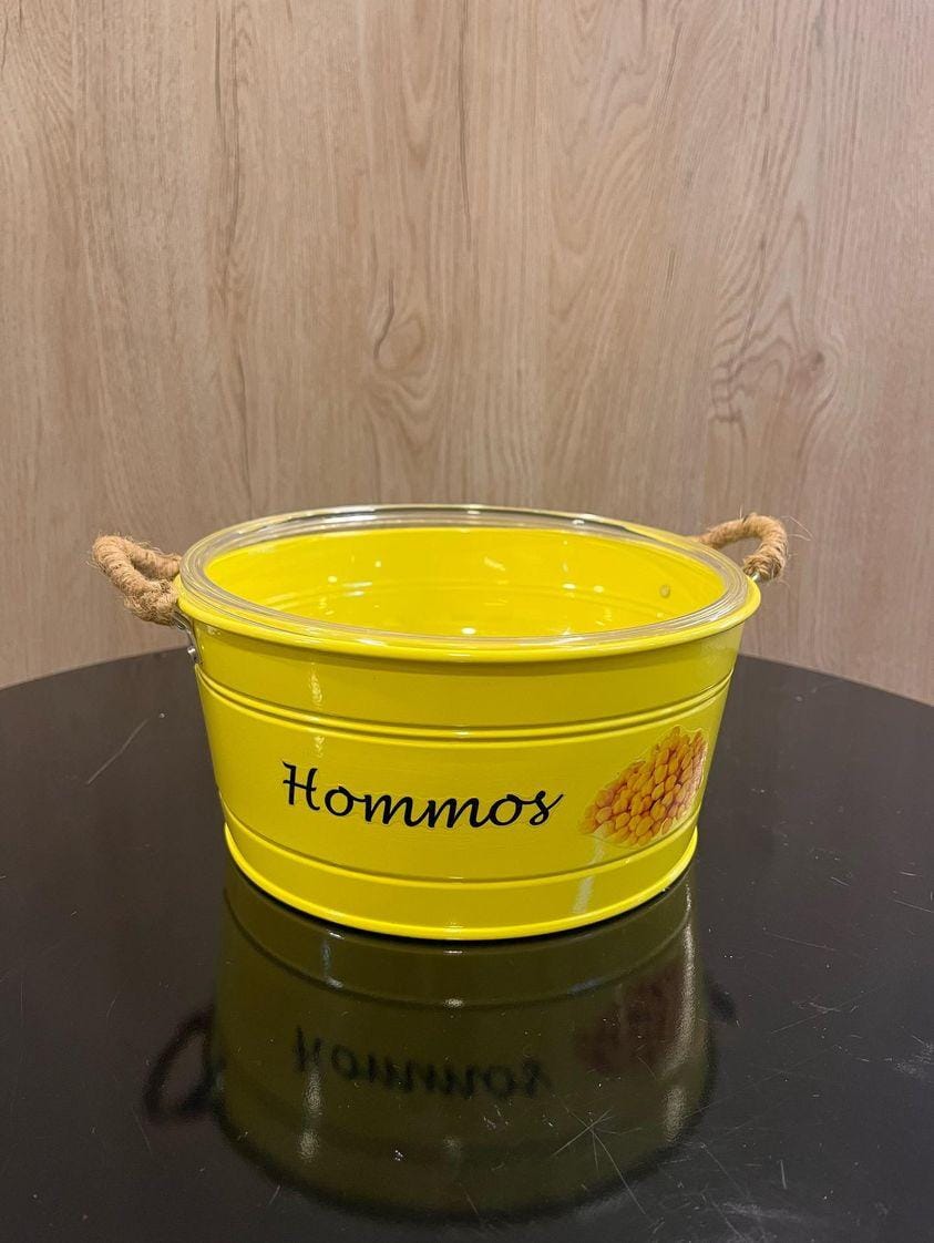 Hommos yellow metal bowl