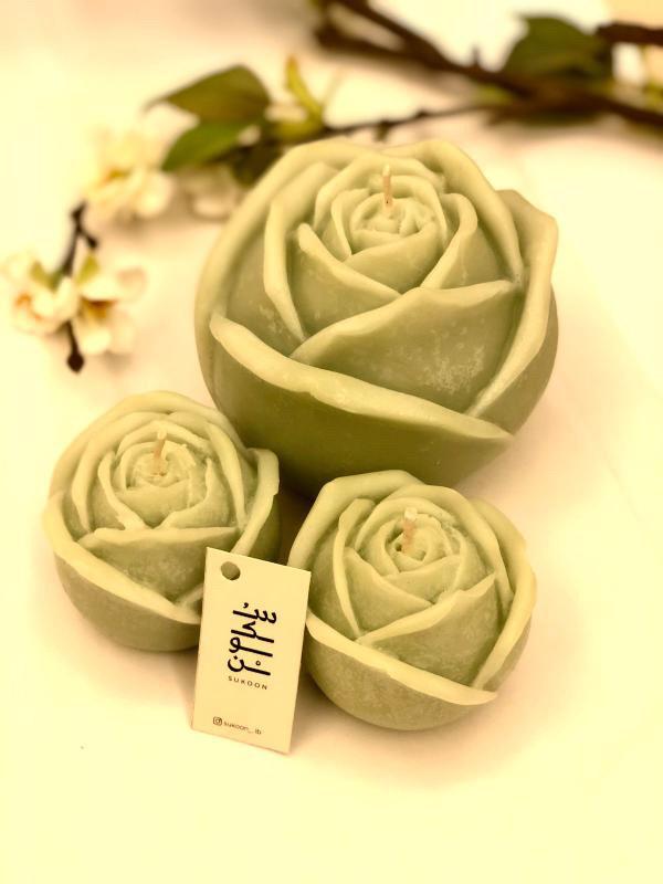 Green Flower Candle