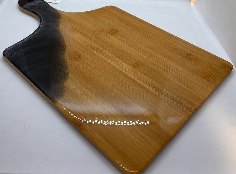 FADED BLACK WOOD SERVING BOARD