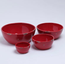 Load image into Gallery viewer, BOWLS VINTAGE CERAMIC RED (BUNDLE OF 4)
