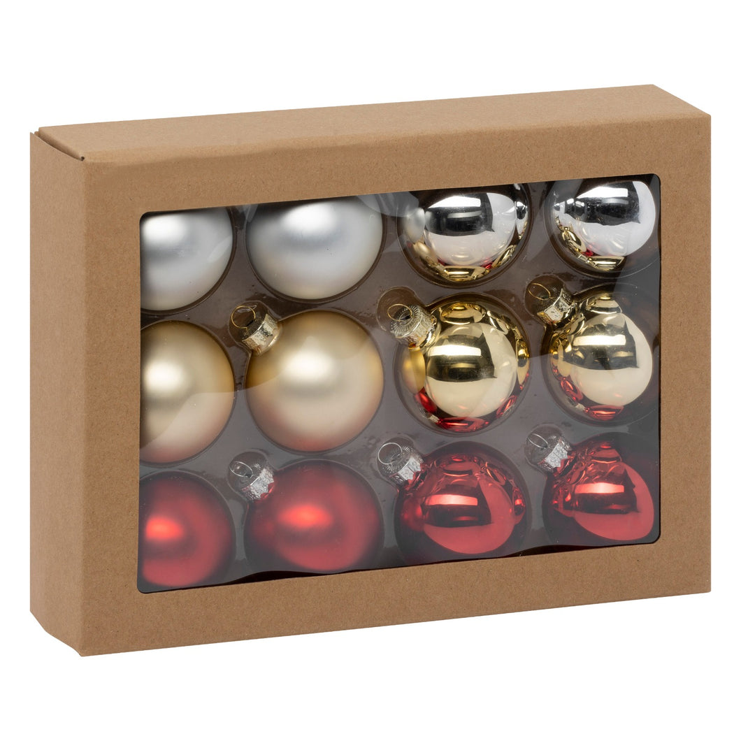 Kit Glass Christmas Ball 12x60 mm GD/RD/S