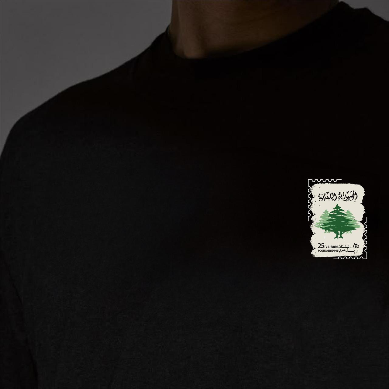 Lebanon One Size Round Neck Black T-Shirt