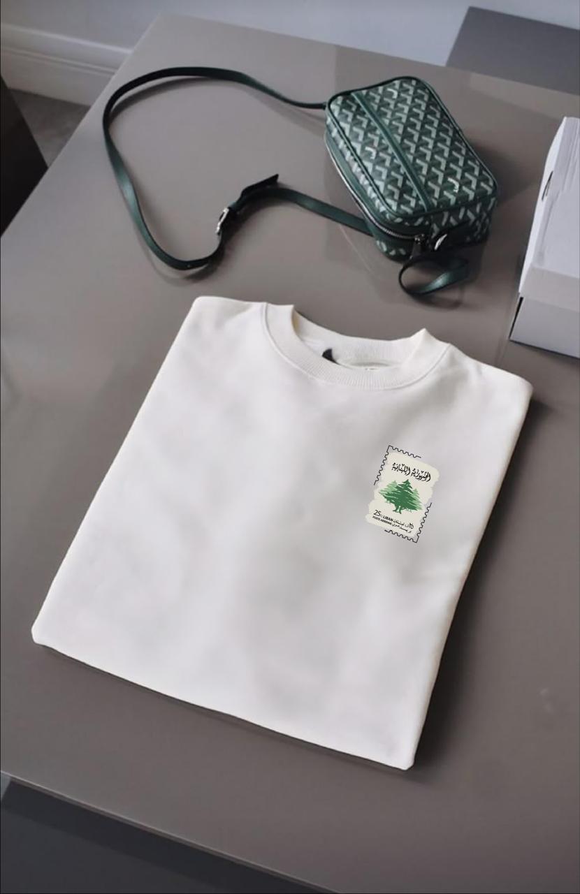 Lebanon One Size Round Neck White T-Shirt