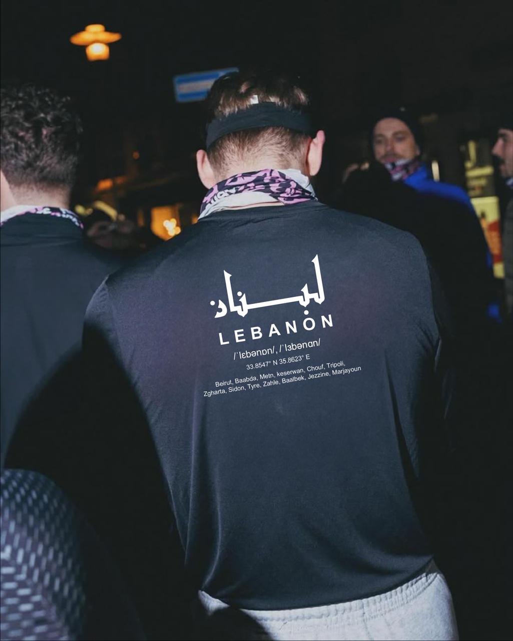 Lebanon One Size Round Neck Black T-Shirt