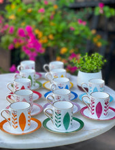 Load image into Gallery viewer, Hand Painted Traditional Coffee Cup with its Plate

