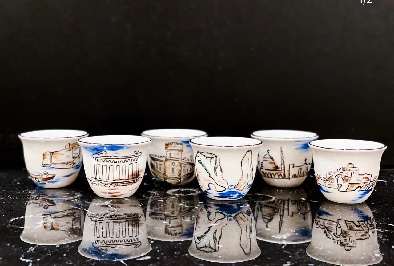 Hand Painted Chaffeh Coffee Cups