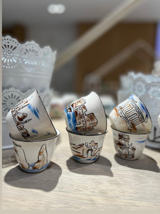 Hand Painted Chaffeh Coffee Cups