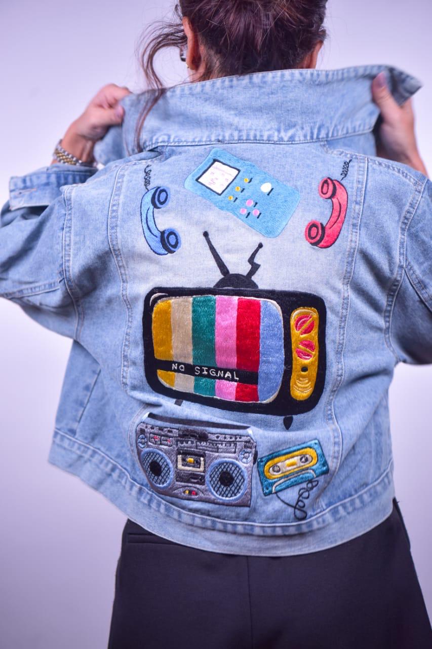 Denim Jacket Old Tv and Cassette
