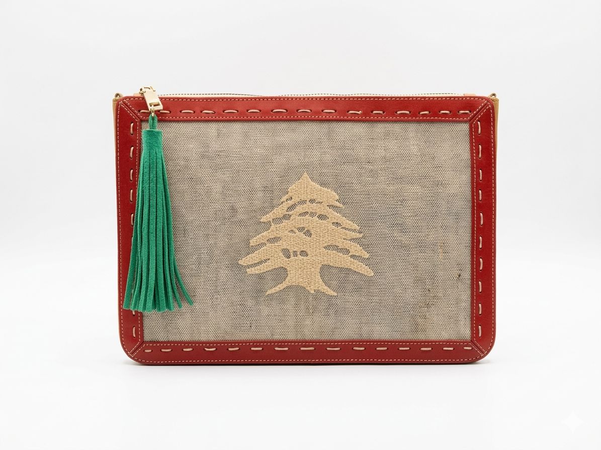 Clutch Leather and Jute