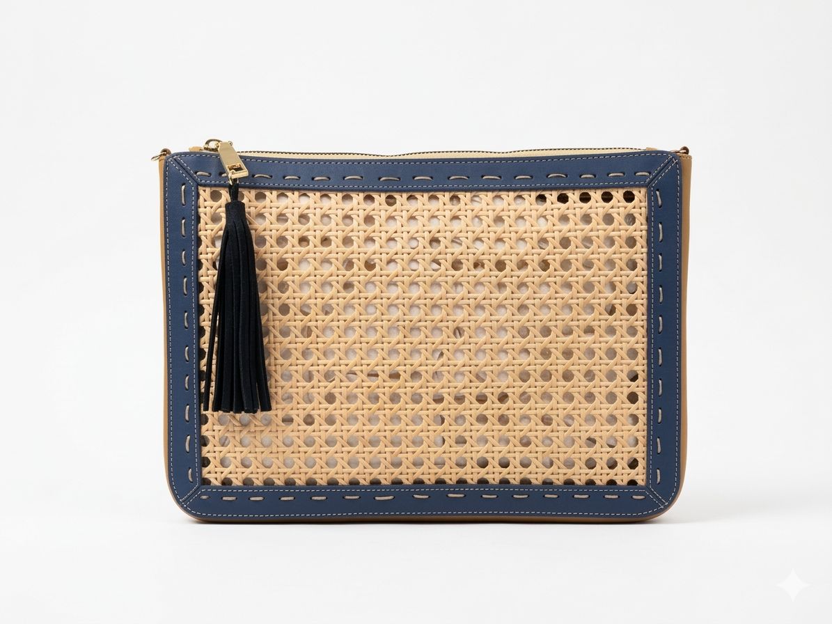 Clutch Leather and Jute