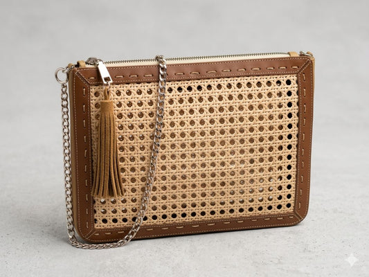 Clutch Leather and Jute