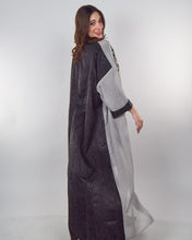 Load image into Gallery viewer, Grey and Black Abaya with Arabic Calligraphy

