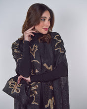 Load image into Gallery viewer, Black Abaya with Silver and Bronze Embroidery
