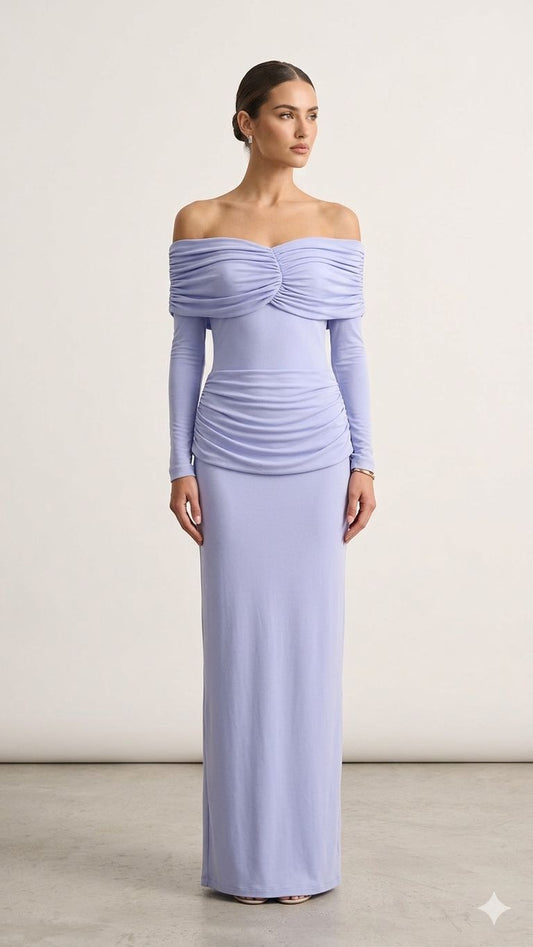 Baby Blue Off-Shoulder Dress