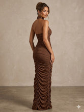 Load image into Gallery viewer, Gold Halter Neck Dress
