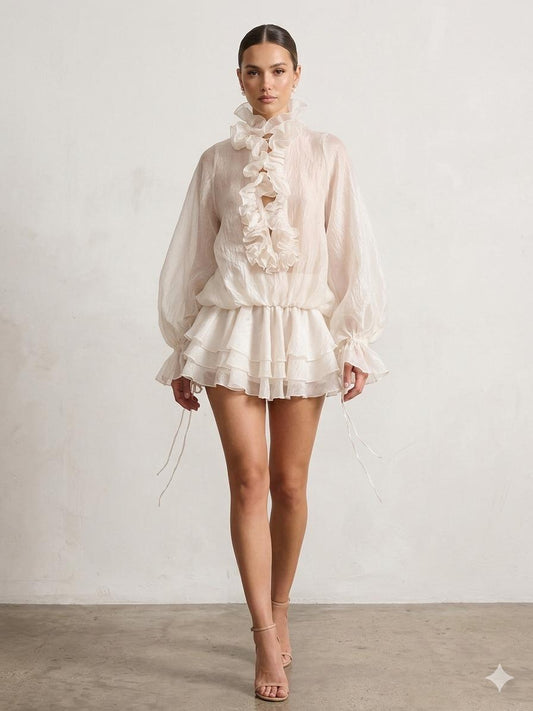 White Ruffles Dress