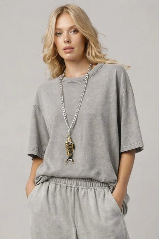Grey T-Shirt and Grey Pants