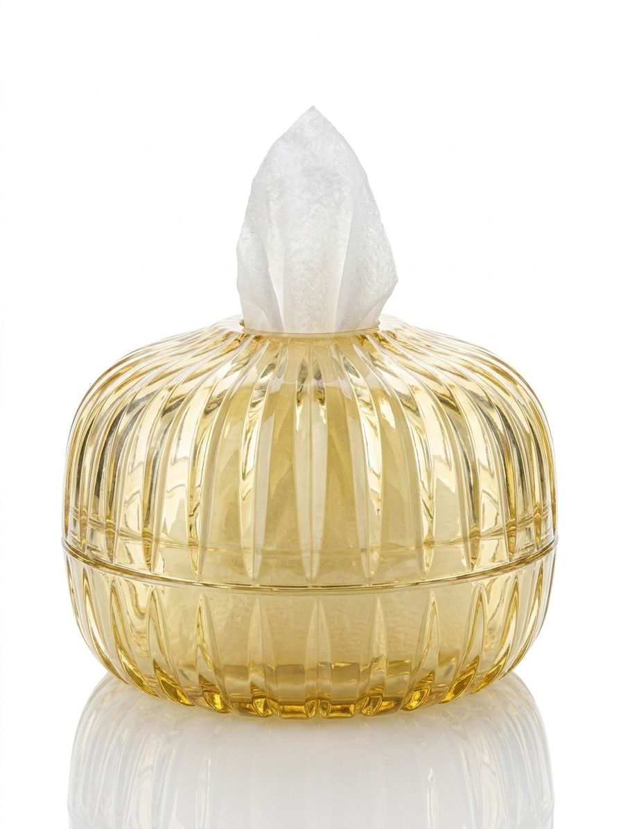 Round Glass Tissue Box