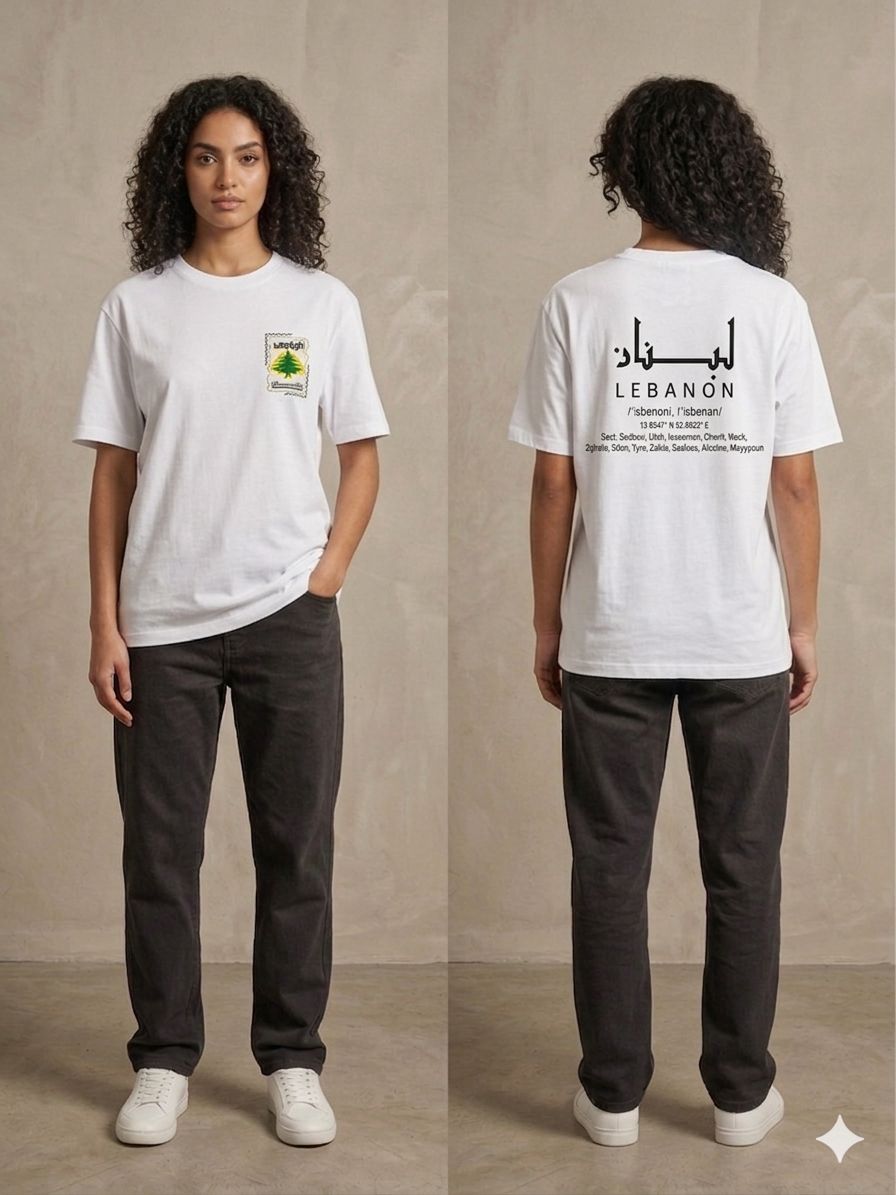 Unisex Lebanon Round Neck T-Shirt