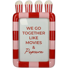Load image into Gallery viewer, Popcorn Movie Night Polyresin Photo Frame 18 x 13 cm Red Pink
