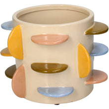 Load image into Gallery viewer, Planter Disks Stoneware Multicolor Geometric Flower Pot
