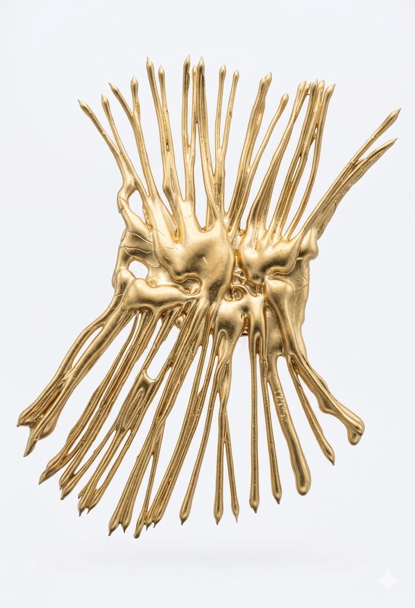 Gold Resin Brooch