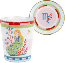 Load image into Gallery viewer, CUP WITH LID/SAUCER - Porcelain Zodiac Mug &amp; Saucer
