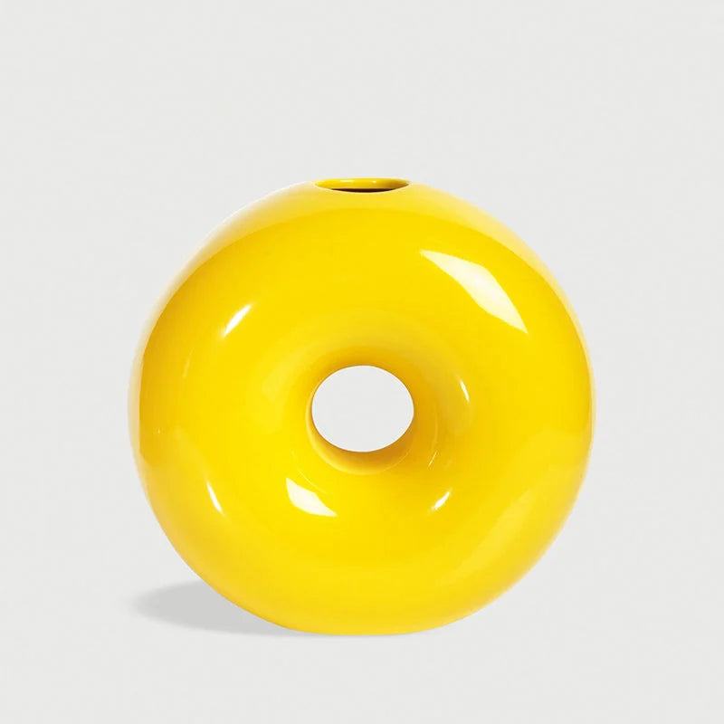 VASE TORUS YELLOW