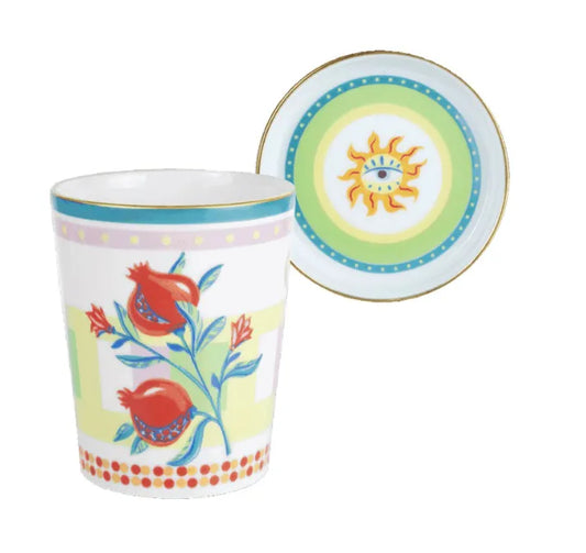 CUP WITH LID/SAUCER